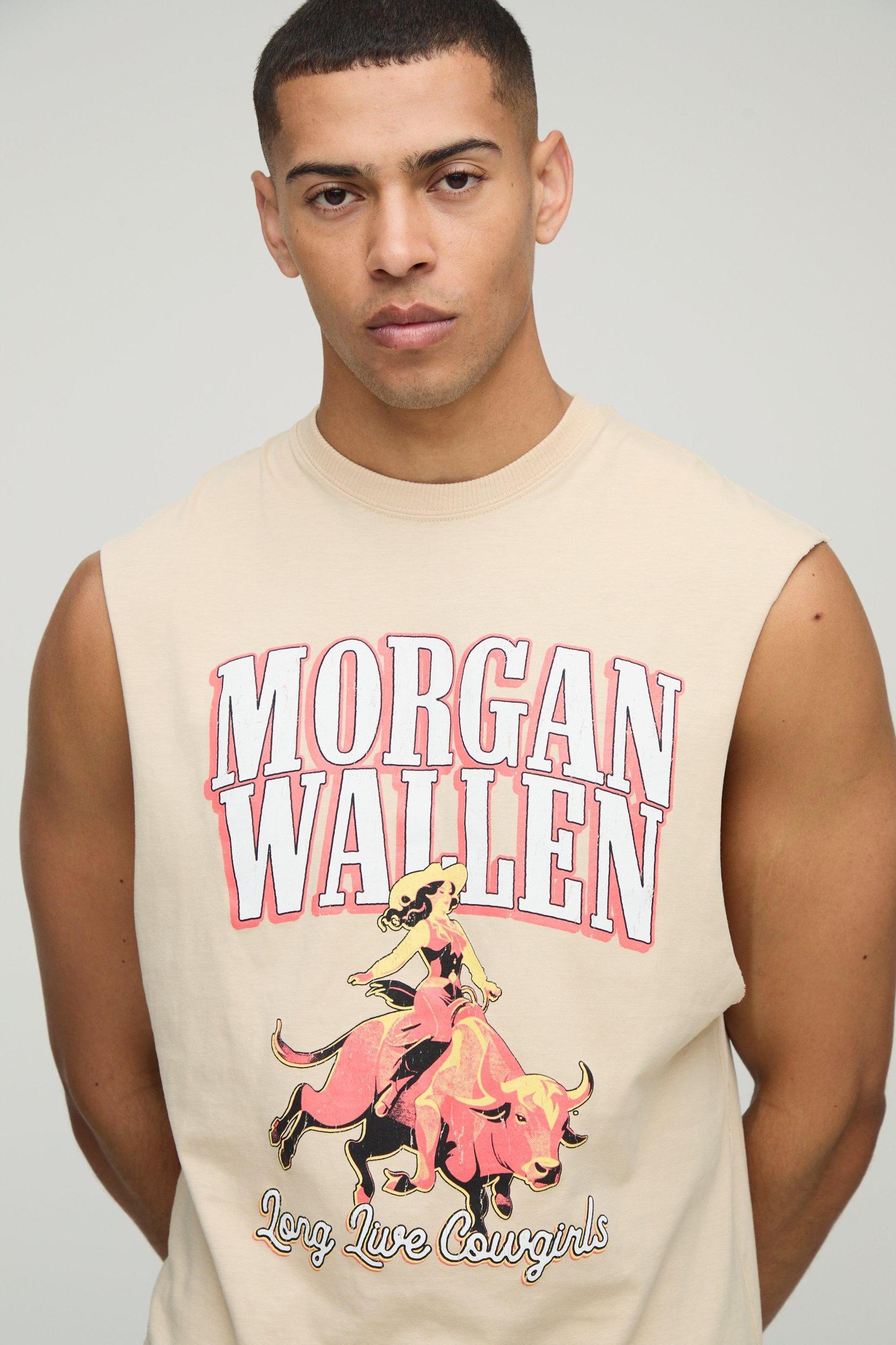 Morgan Wallen License Printed Droparm Tank | boohooMAN USA Product Image