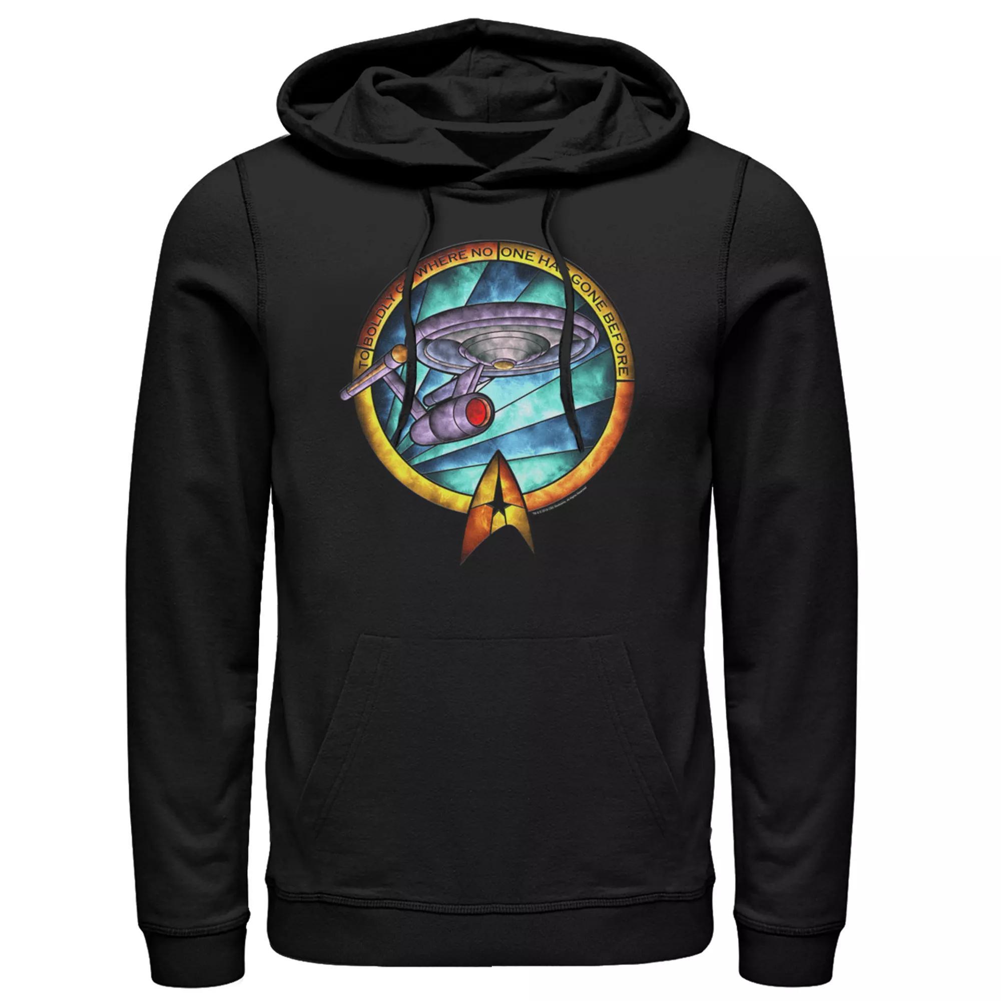 Men's Star Trek: The Original Series Stained Glass Pull-Over Hoodie, Size: Small, Black Product Image