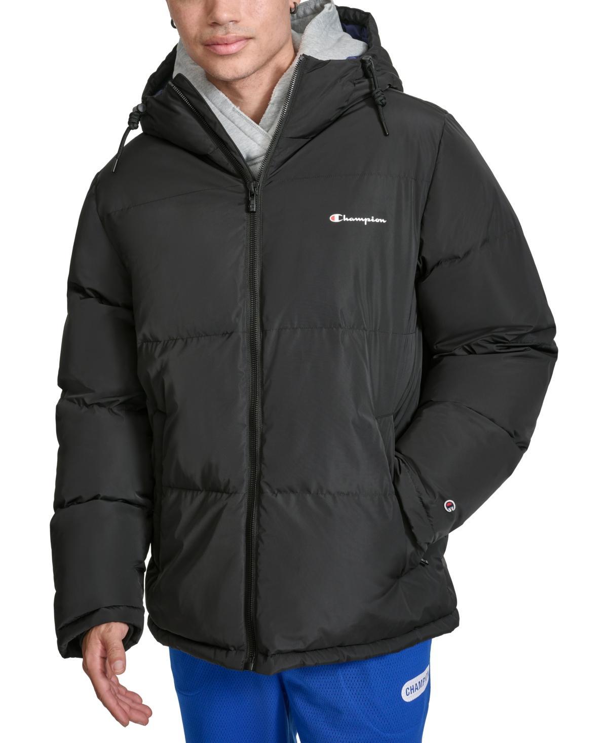 Men's Champion® Hooded Puffer Jacket, Size: XL, Orange Product Image