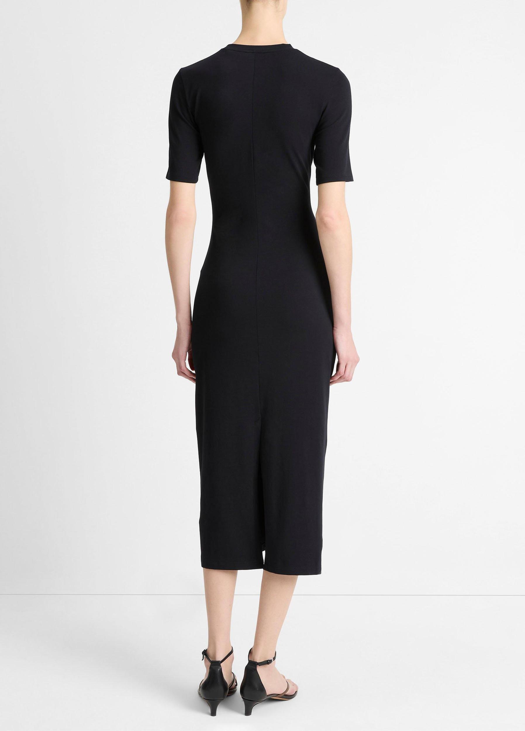 Womens Pima Cotton-Blend Side-drape Dress, Coastal Blue, Size S Vince Product Image
