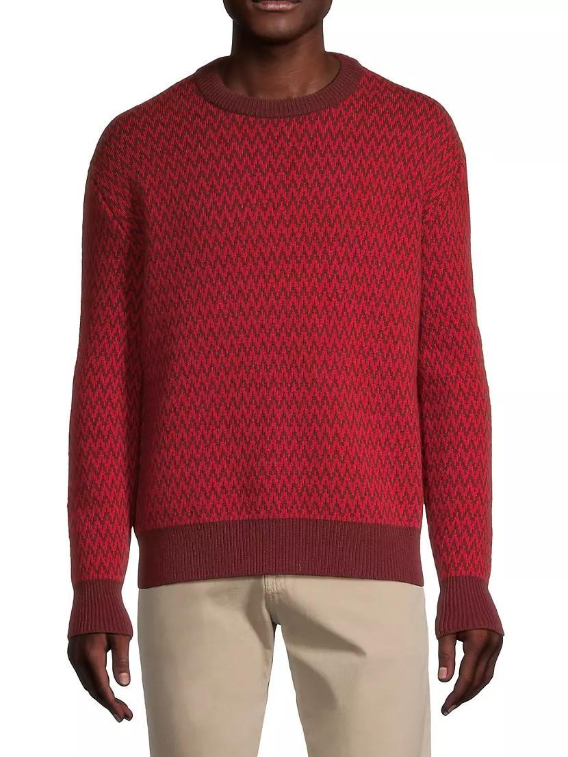 Curb Chevron Knit Crewneck Sweater Product Image