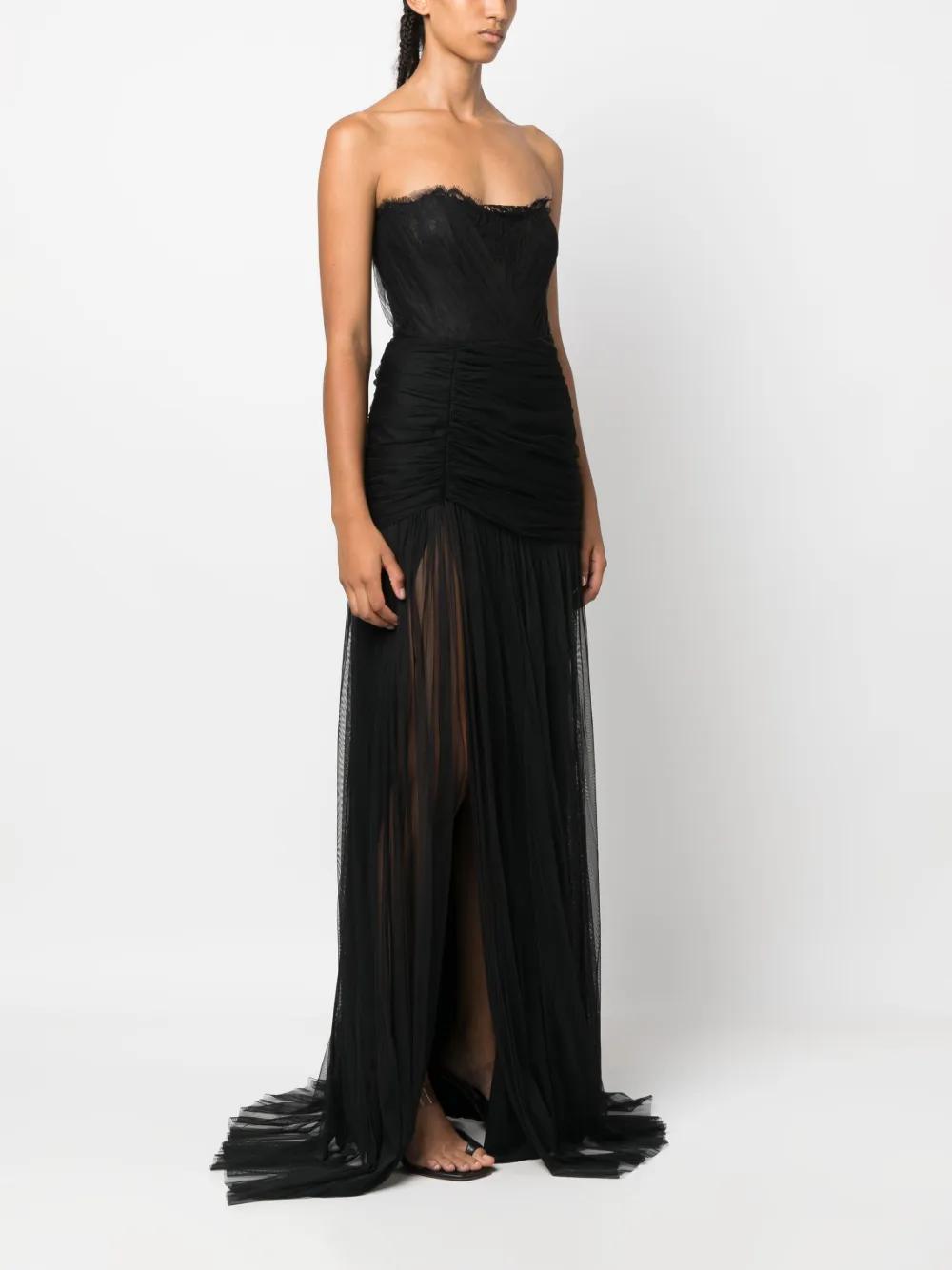 corset-style draped maxi dress Product Image
