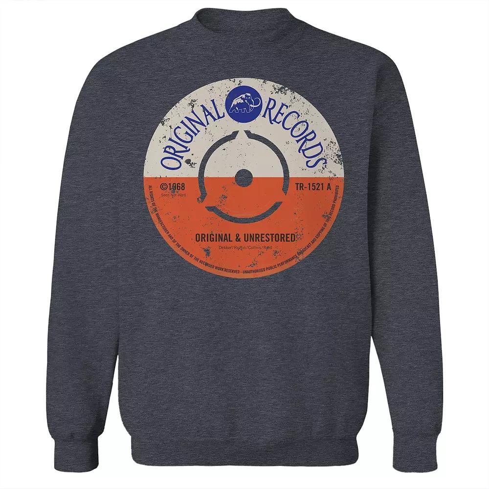 Men's Original & Unrestored Records Fleece Graphic Sweatshirt, Size: XXL, Dark Grey Product Image
