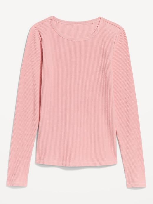 Plush-Knit Long-Sleeve T-Shirt Product Image