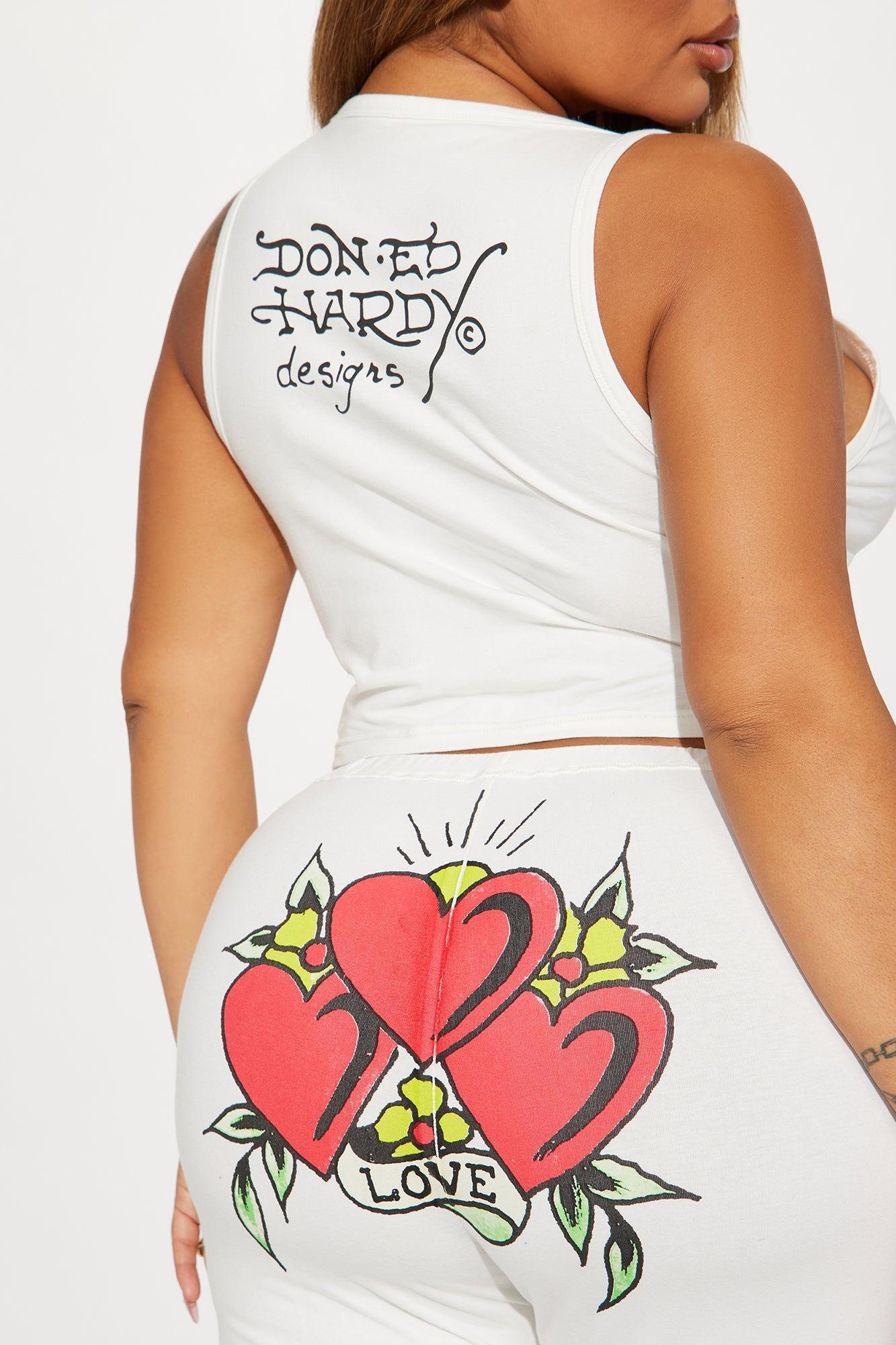 Ed Hardy Lover Pant Set - White Product Image