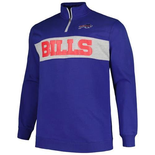 Men's Profile Royal Buffalo Bills Big & Tall Fleece Quarter-Zip Jacket, Size: 2XB, Blue Product Image