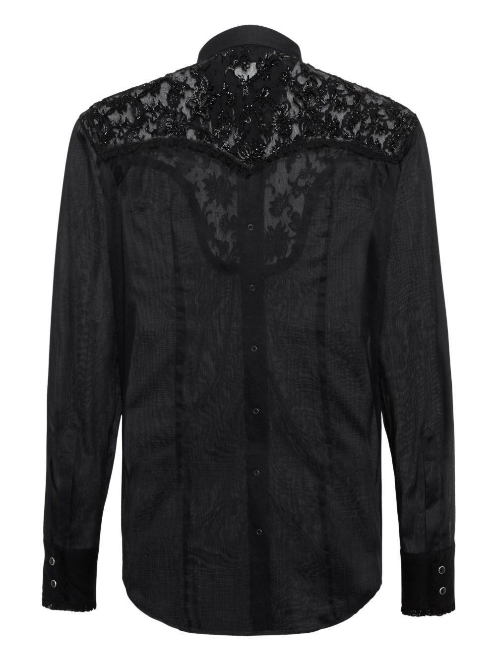 lace-panelled shirt Product Image