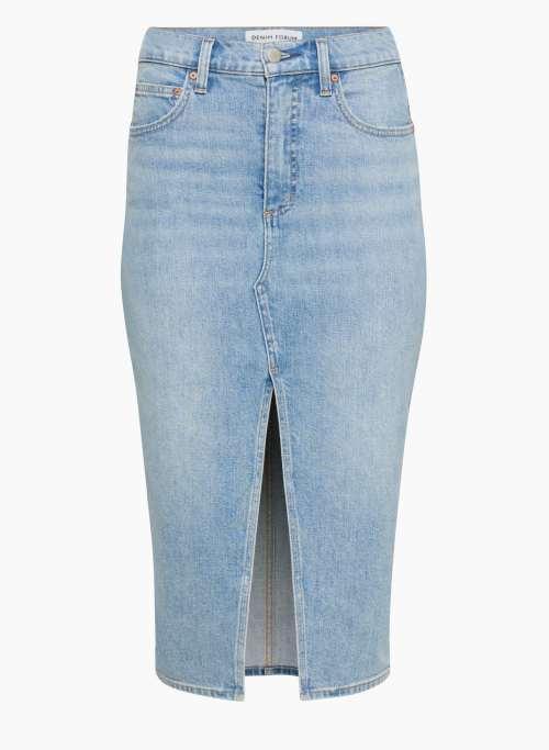 the 90s halle stretch denim skirt Product Image