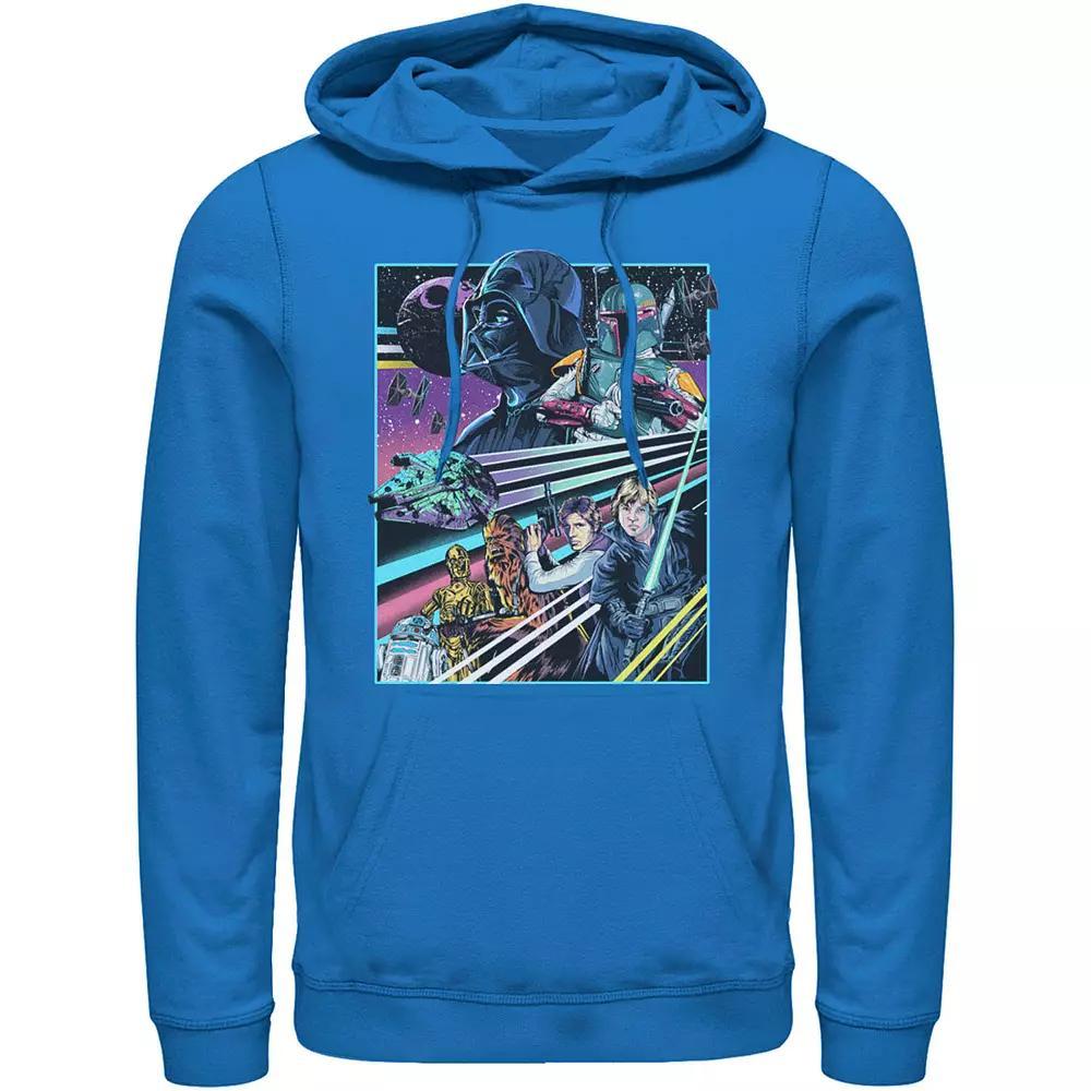 Men's Star Wars Neon Rebel Alliance Poster Hoodie, Size: Large, Athletic Grey Product Image