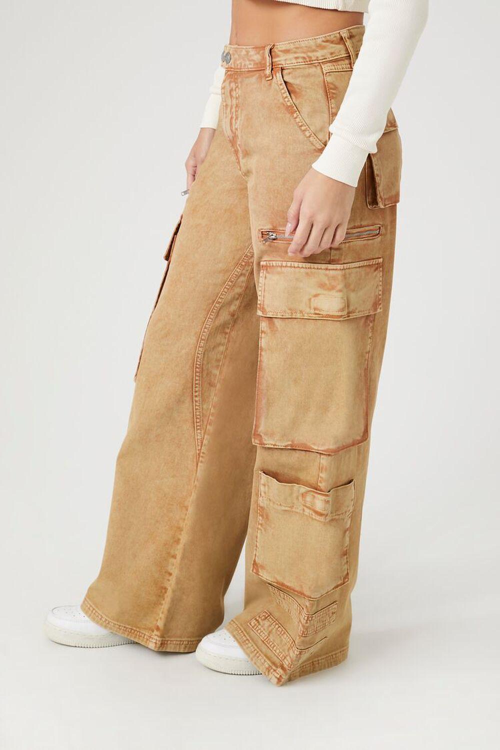 Mineral Wash Cargo Jeans | Forever 21 Product Image