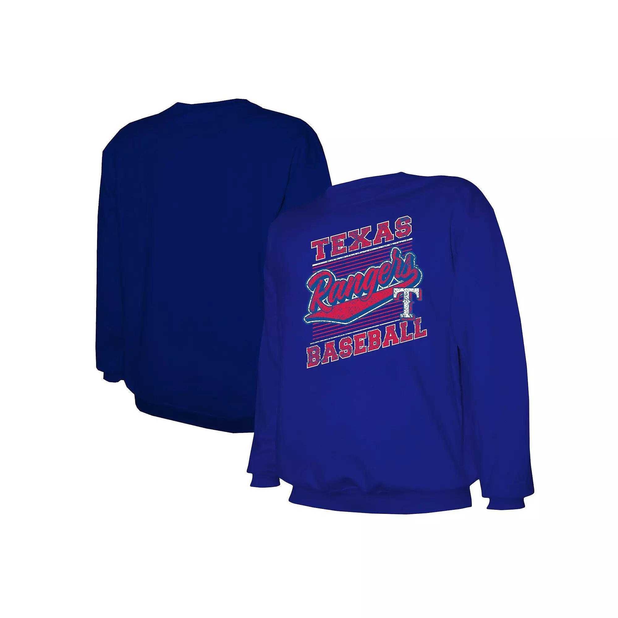 Mens Stitches Royal Texas Rangers Pullover Sweatshirt Product Image