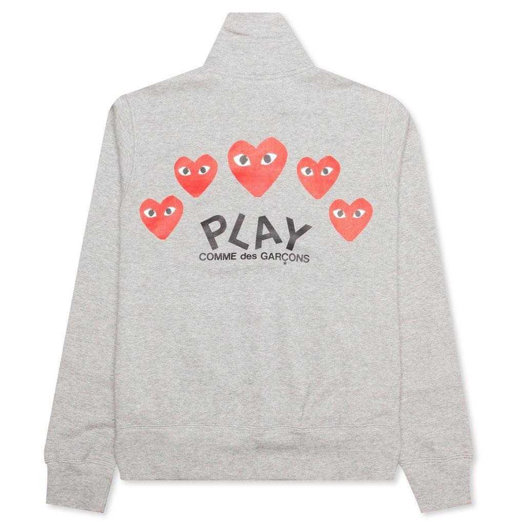 Multi Heart Zip Sweatshirt - Grey Male Product Image