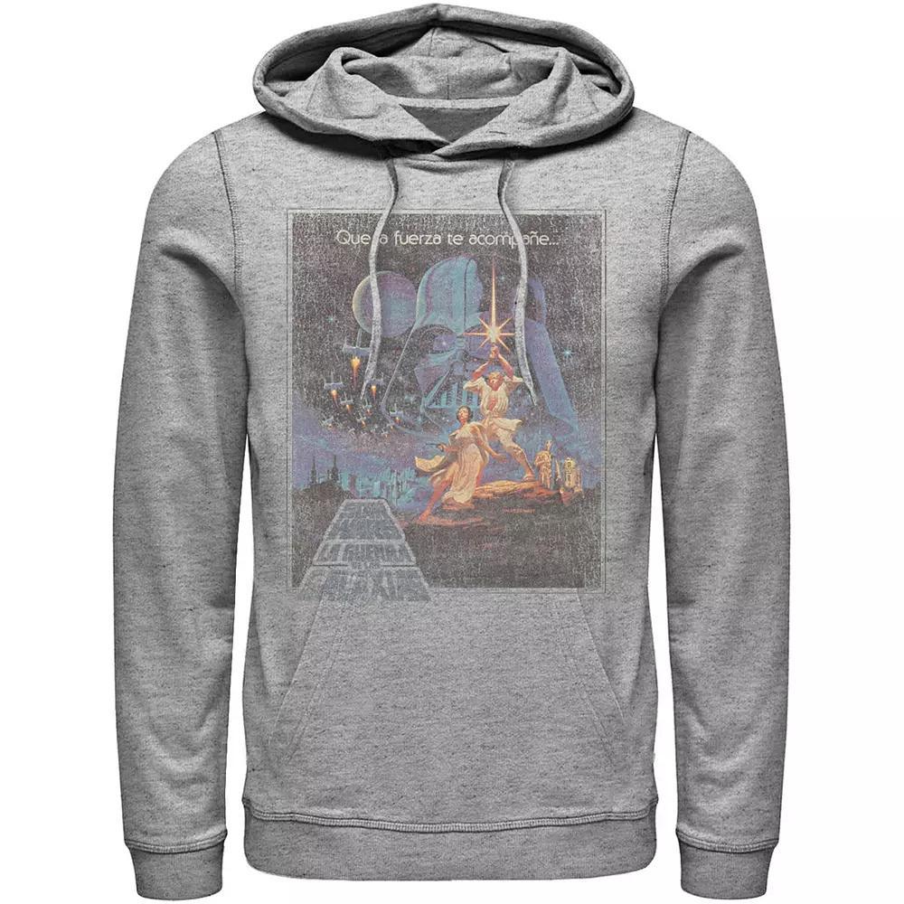 Men's Star Wars Faded VHS Cover Hoodie, Size: Small, Athletic Grey Product Image