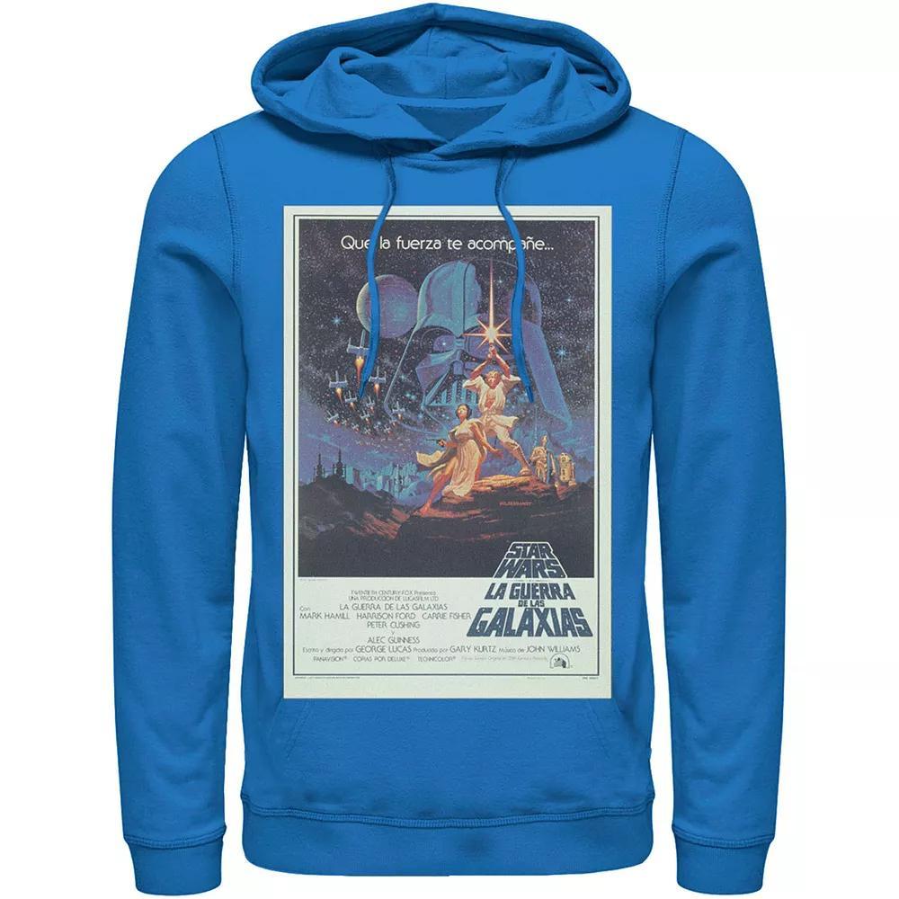 Men's Star Wars Vintage Movie Poster Portrait Hoodie, Size: Medium, Blue Product Image