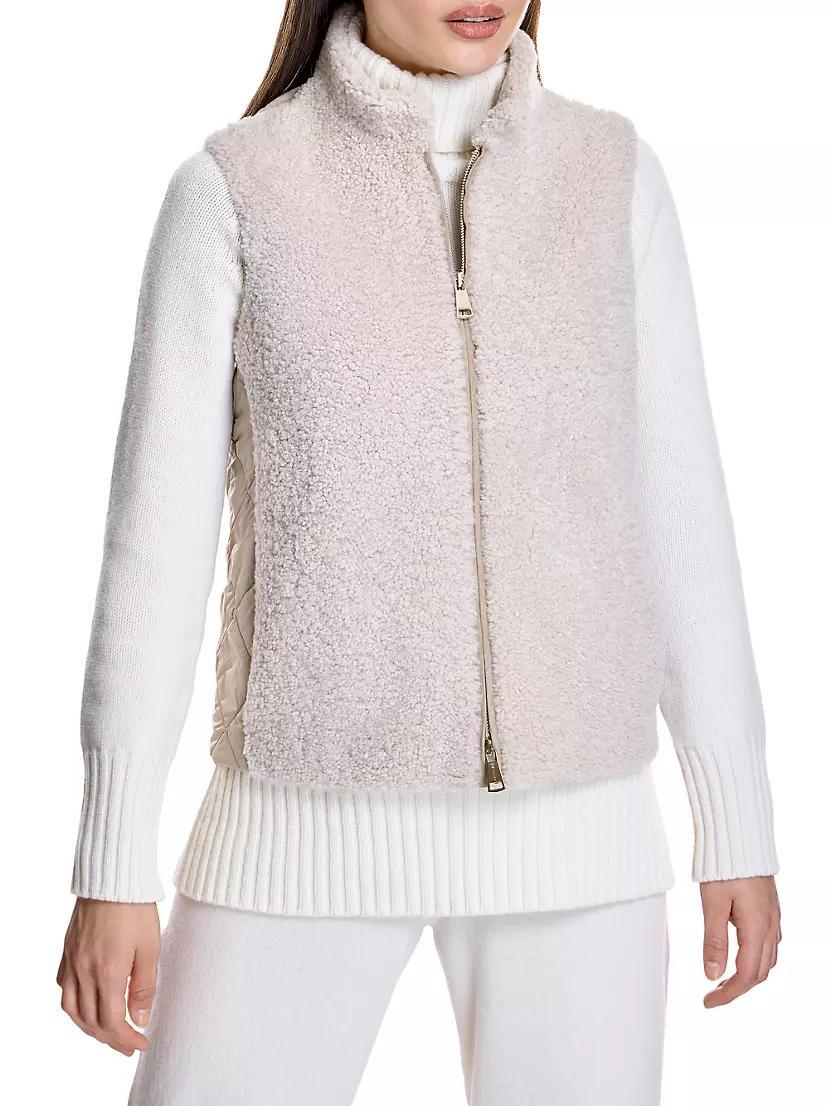 Shearling & Quilted Wool Vest Product Image