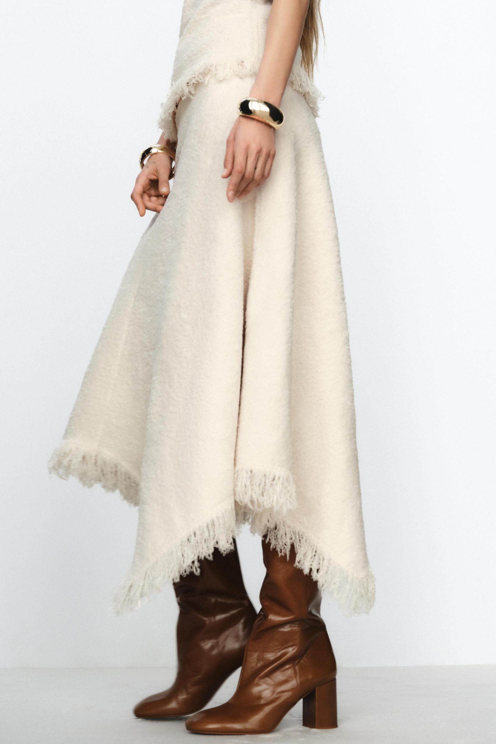 ASYMMETRIC FRINGE SKIRT Product Image