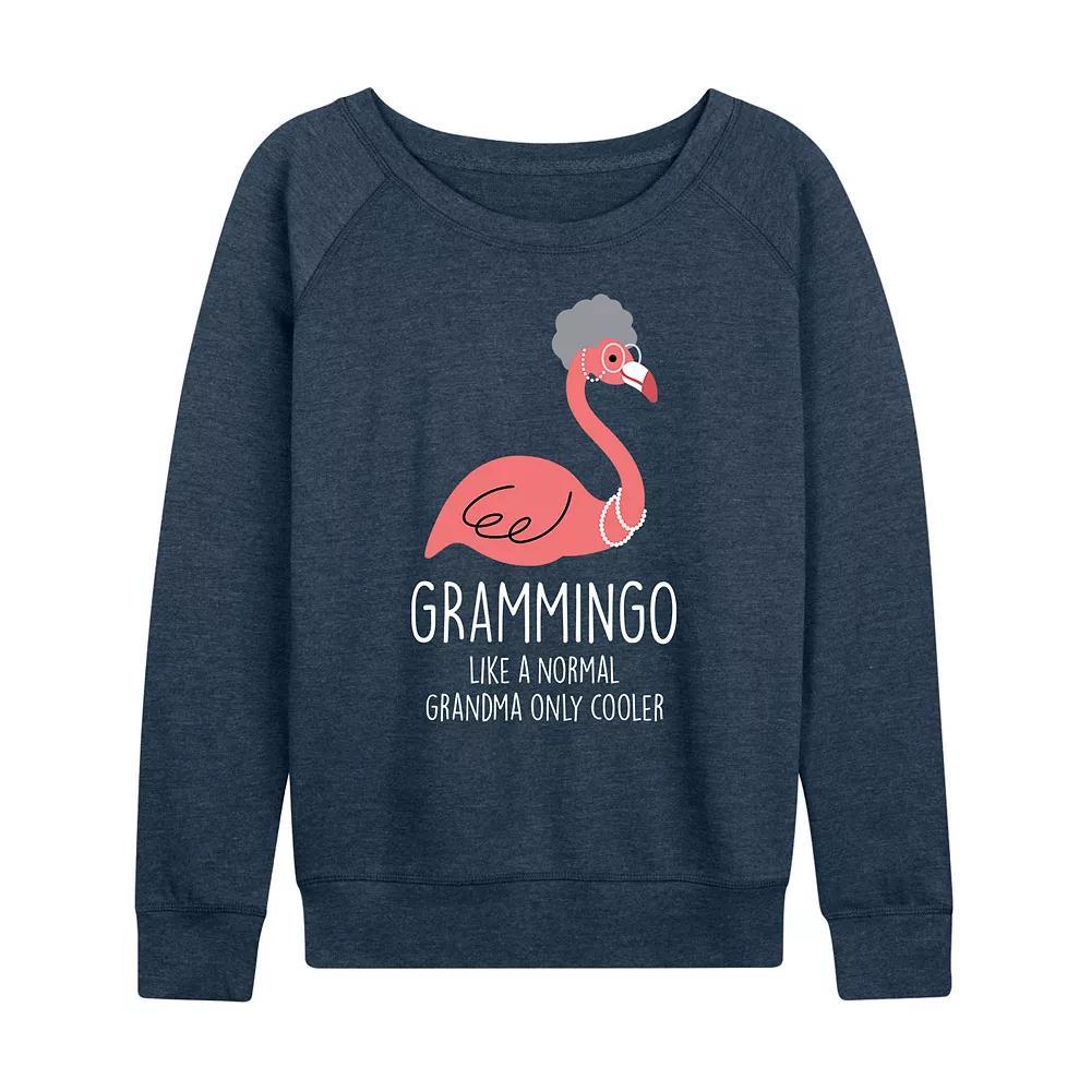 Womens Grammingo French Terry Long Sleeve Tee, Girls Grey Indigo Product Image