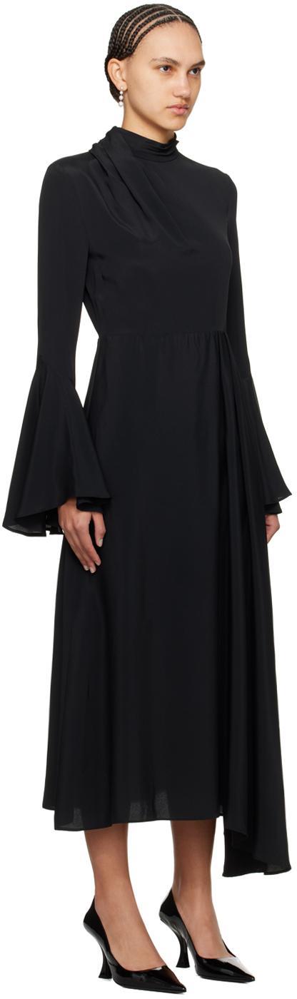 MSGM Gathered Crepe Maxi Dress In Black Product Image