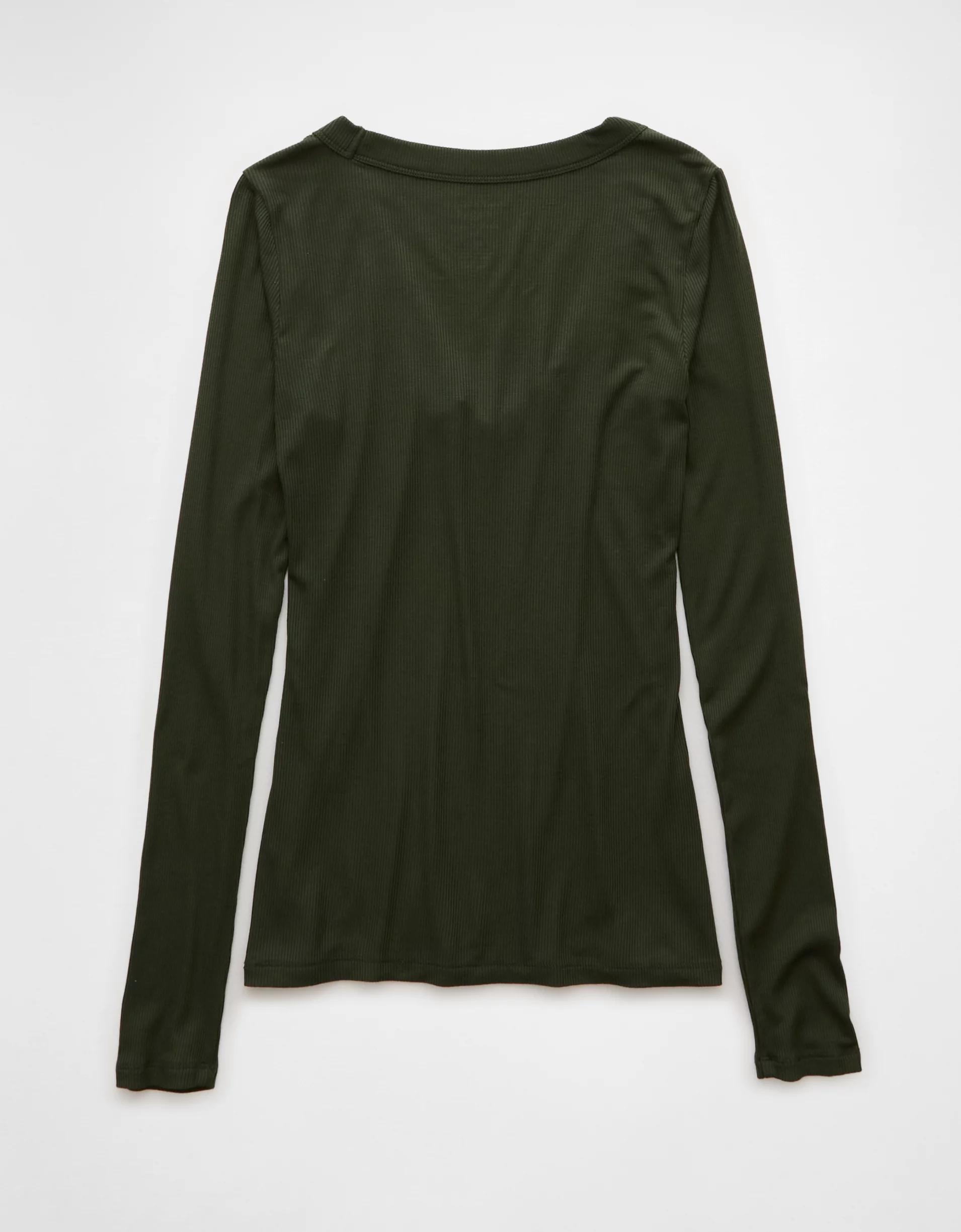 AE Soft & Sexy Long-Sleeve V-Neck T-Shirt Product Image