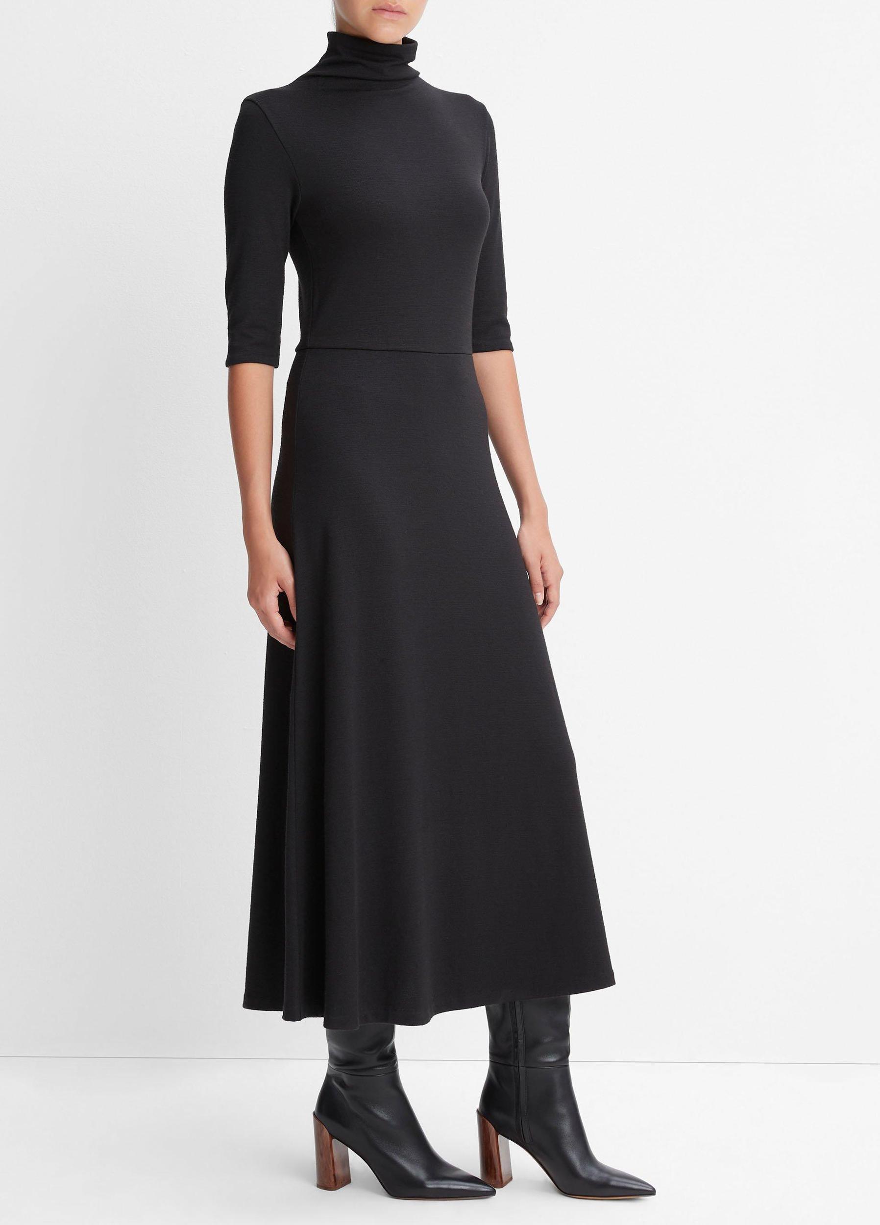 Womens Elbow-Sleeve Turtleneck Dress, Vine, Size XS Vince Product Image