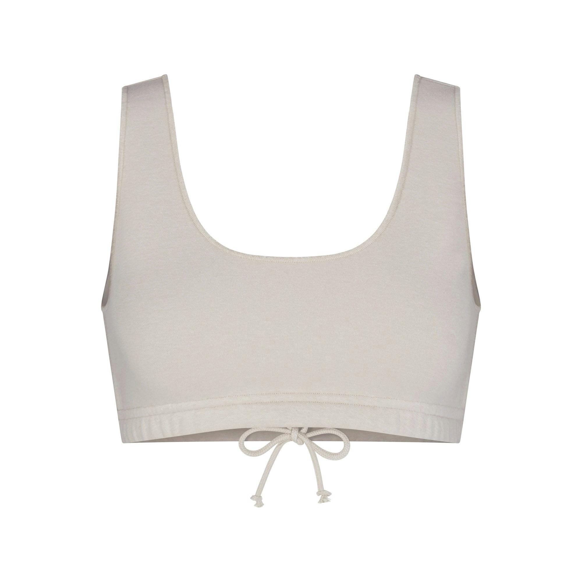 COTTON FLEECE BRALETTE | STONE Product Image