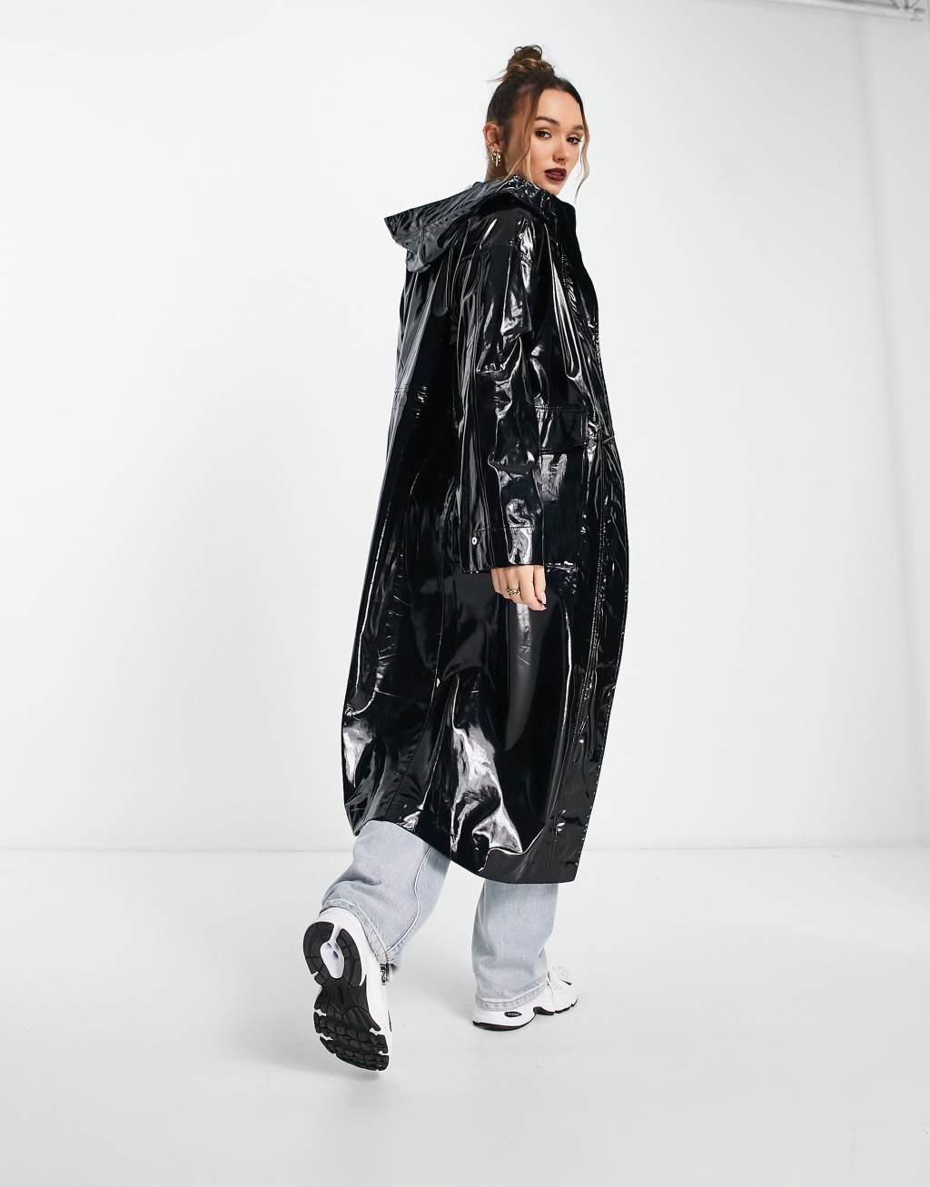 Mango vinyl parka jacket Product Image