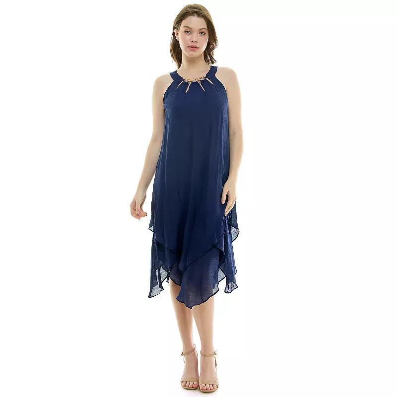 Women's Luxology Sleeveless Gauze Midi Dress, Girl's, Size: Medium, Rosewood Product Image