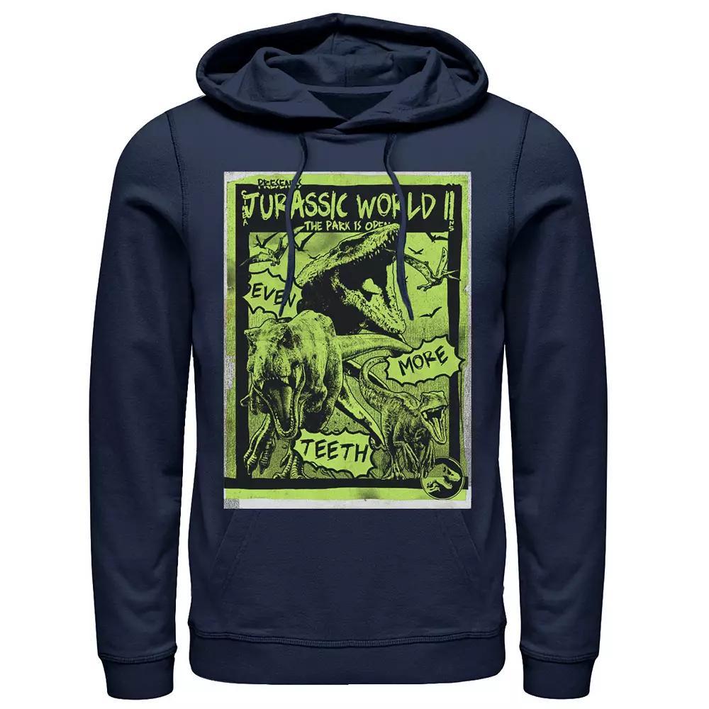 Men's Jurassic World Two T-Rex Neon Green Poster Hoodie, Size: Small, Grey Heather Product Image