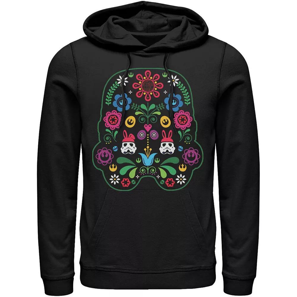 Men's Star Wars Easter Storm Trooper Floral Helmet Fill Hoodie, Size: Medium, Black Product Image
