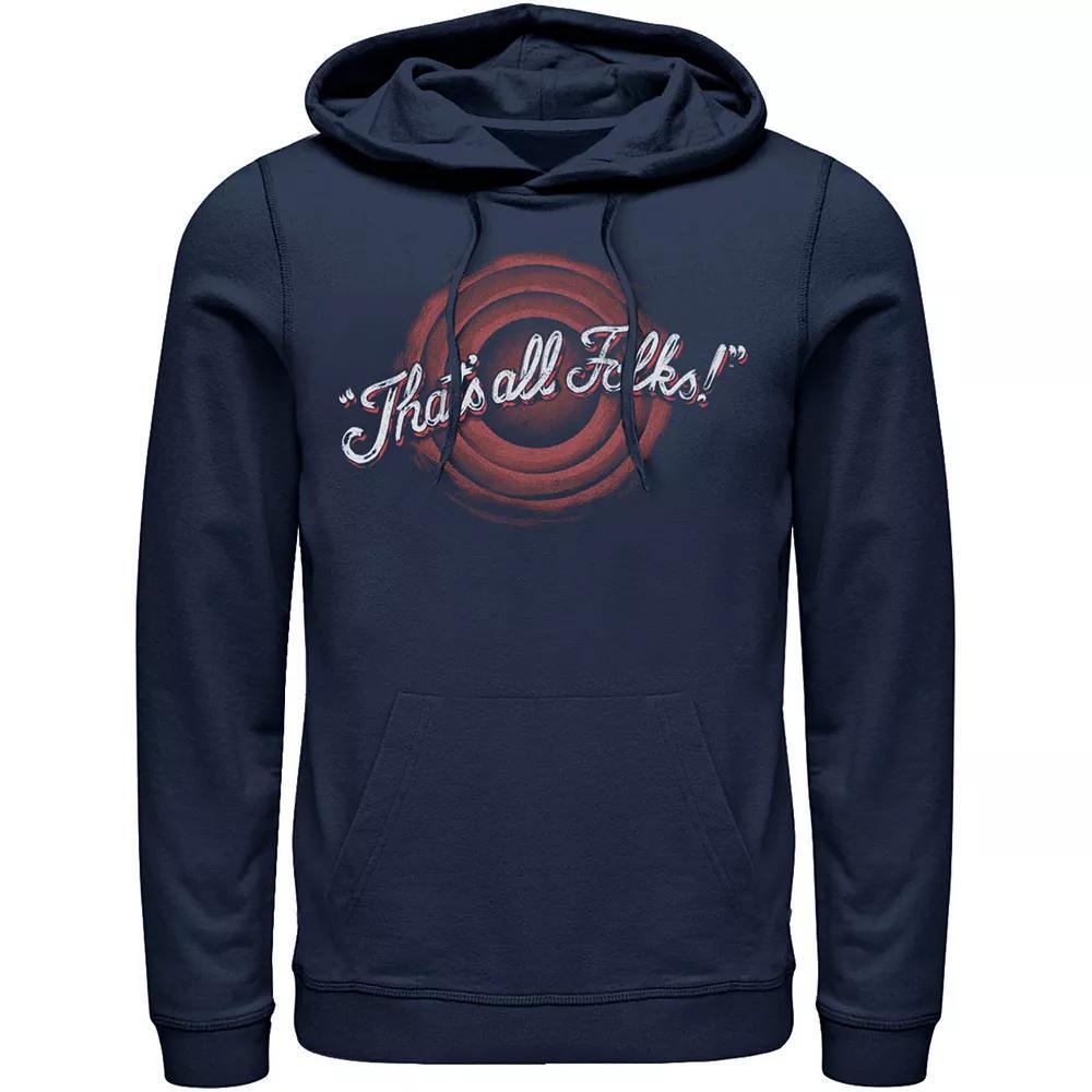 Men's Looney Tunes That's All Folks Hoodie, Size: Large, Blue Product Image