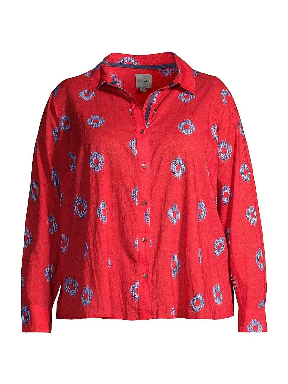 Womens Indigo Medallion Crinkle Shirt Product Image