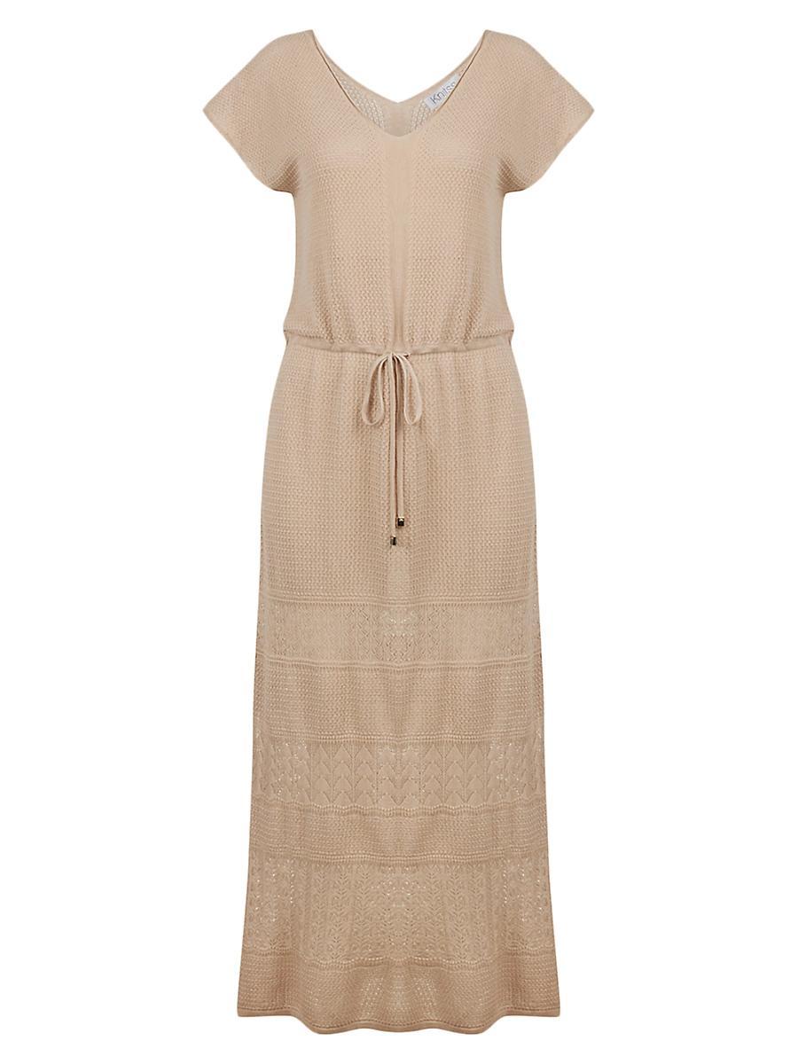 Womens Nova Pointelle Drawstring-Waist Maxi Dress Product Image