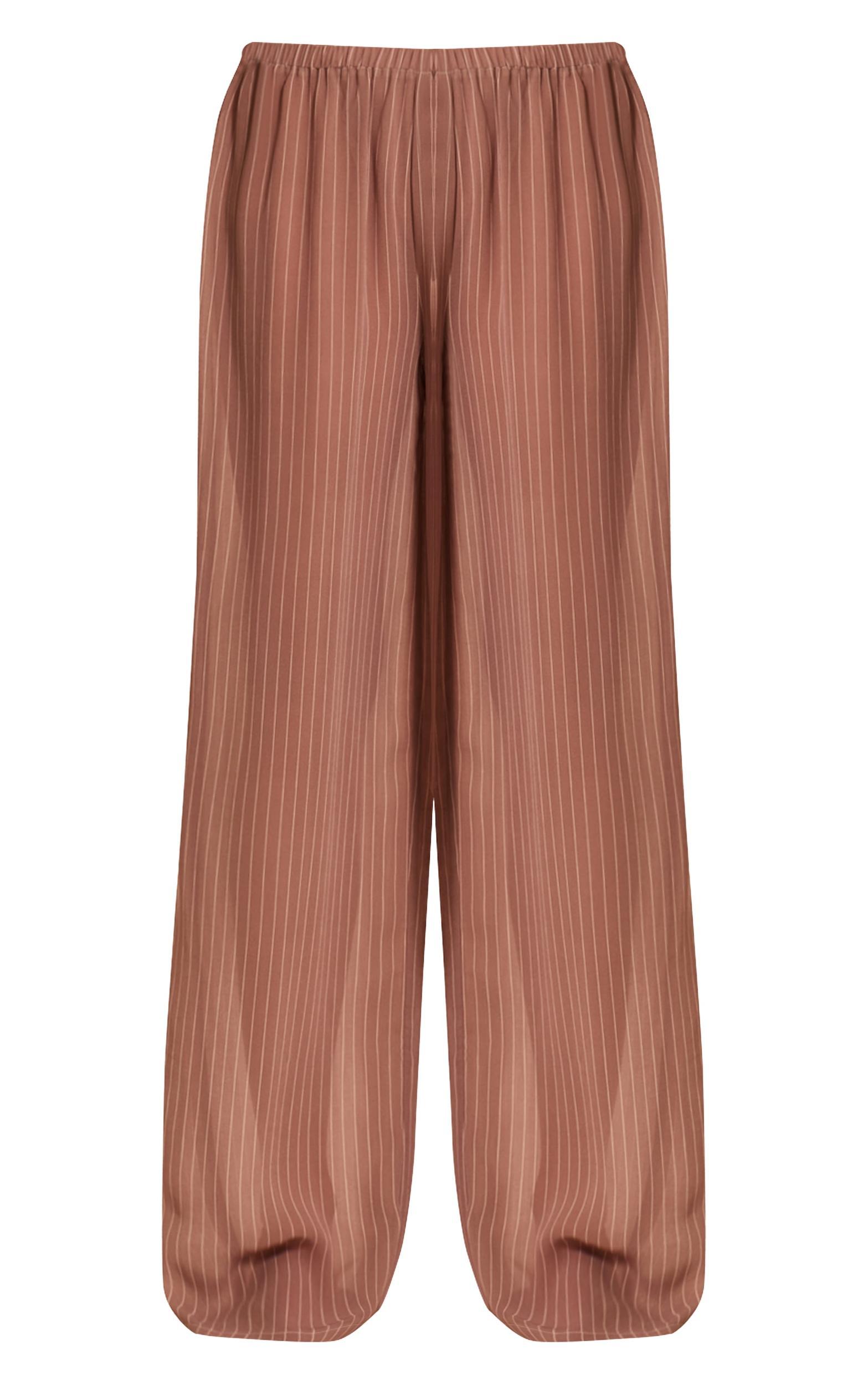 Stone Pinstripe Chiffon Beach Pants Product Image
