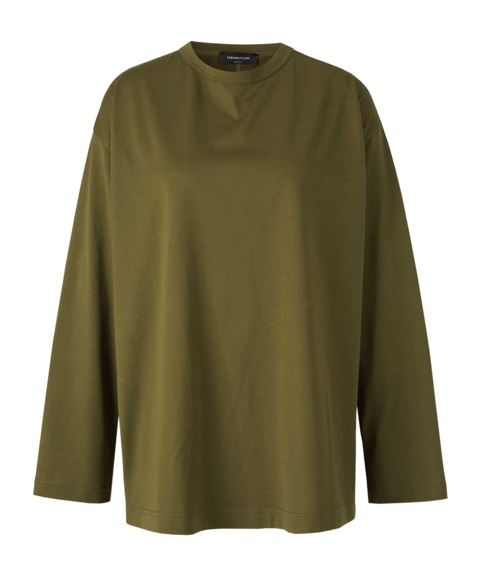 FABIANA FILIPPI Long-sleeved T-shirt In Green Product Image