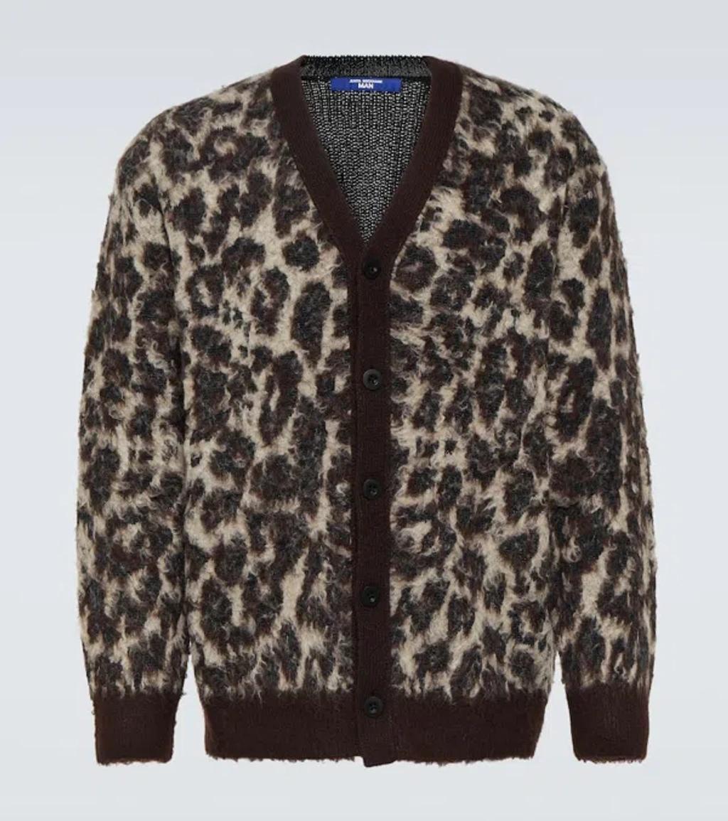 JUNYA WATANABE Brown Jacquard Cardigan In Brown Blk Product Image
