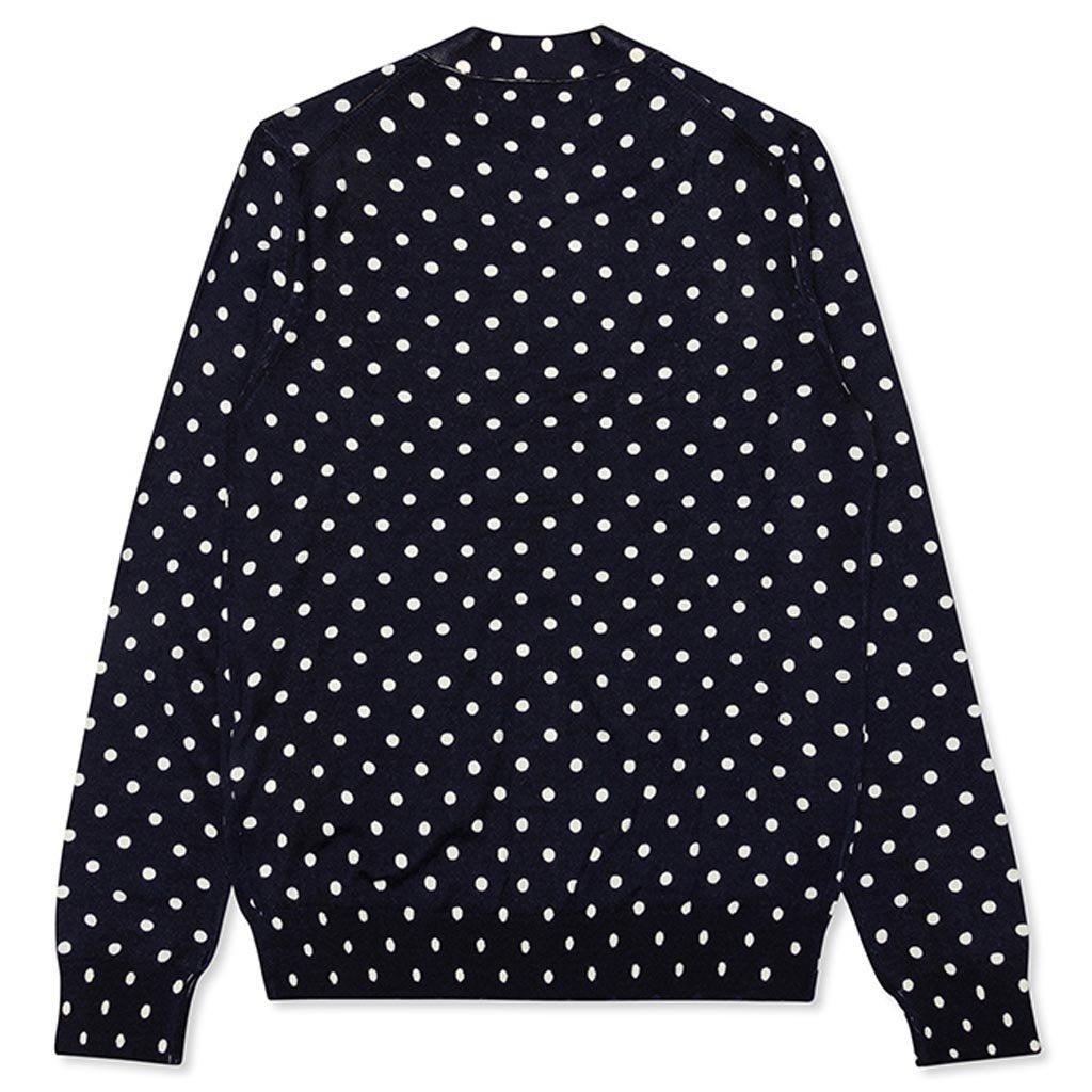 Polka Dot Cardigan Black Heart - Navy Male Product Image