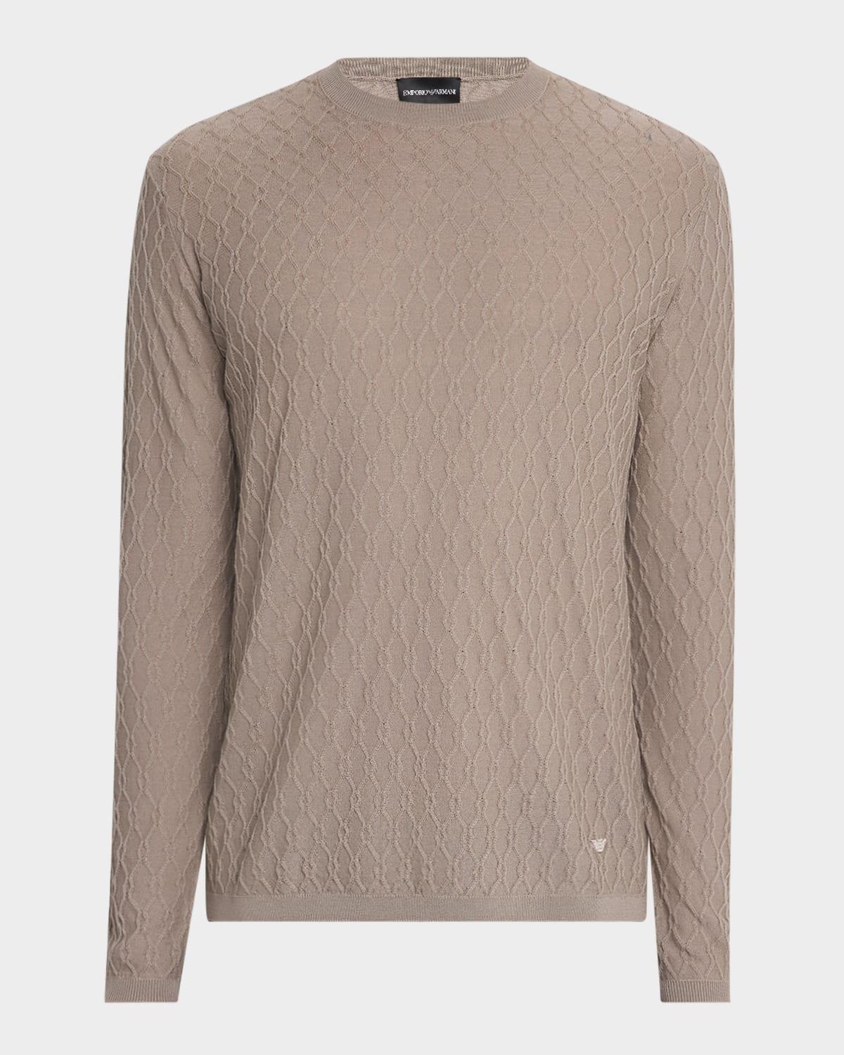 Mens Wool Textured Crewneck Sweater Product Image