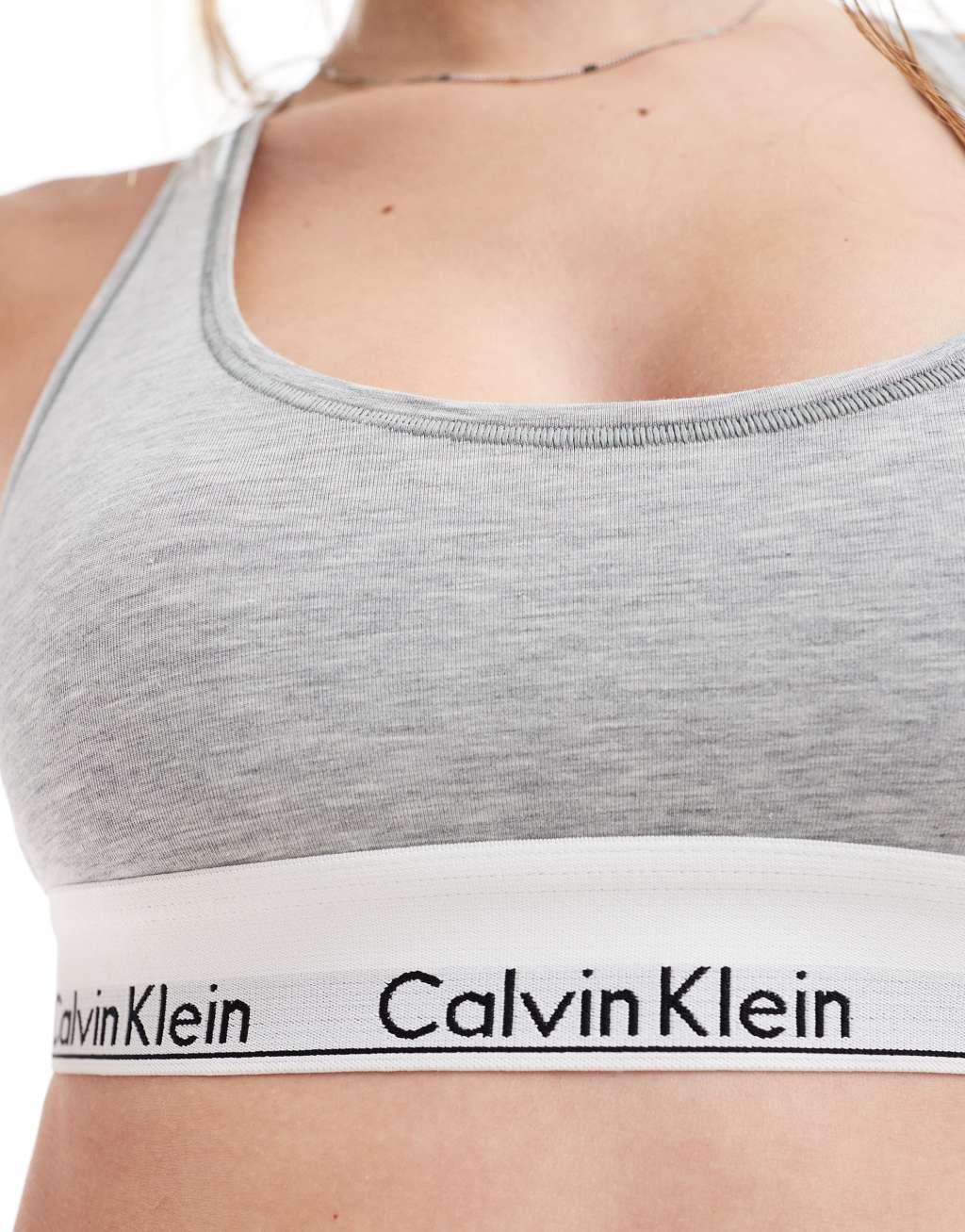 Calvin Klein Modern Cotton bralette in gray Product Image