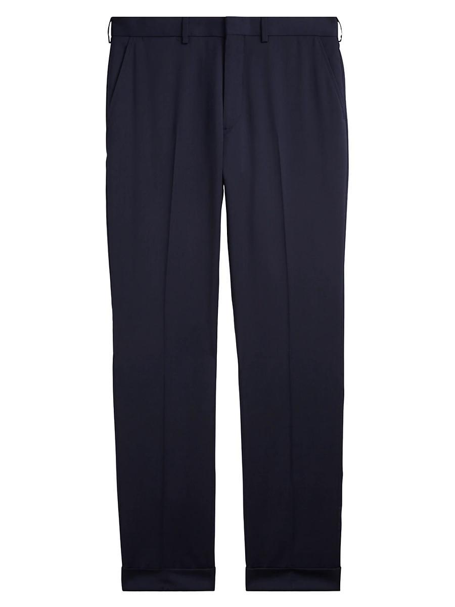 Mens Wool Straight-Leg Trousers Product Image