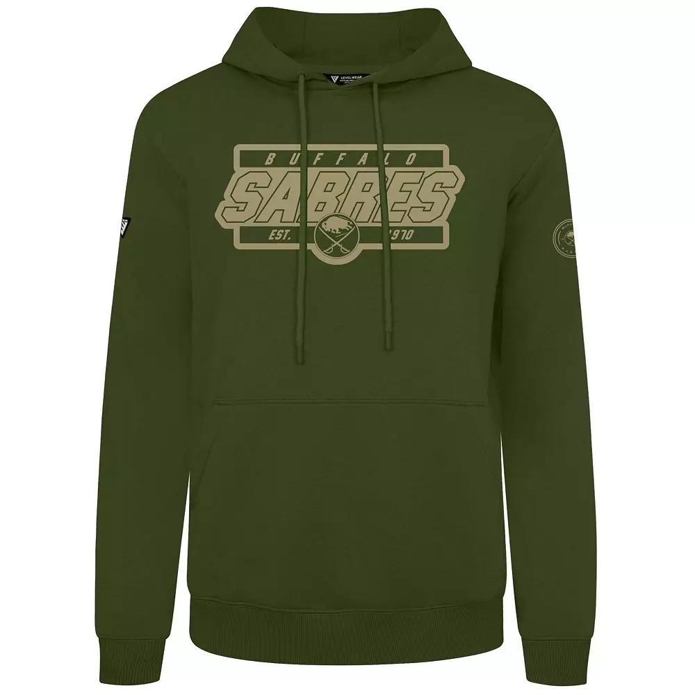 Mens Levelwear Olive Buffalo Sabres Podium Pullover Hoodie Product Image