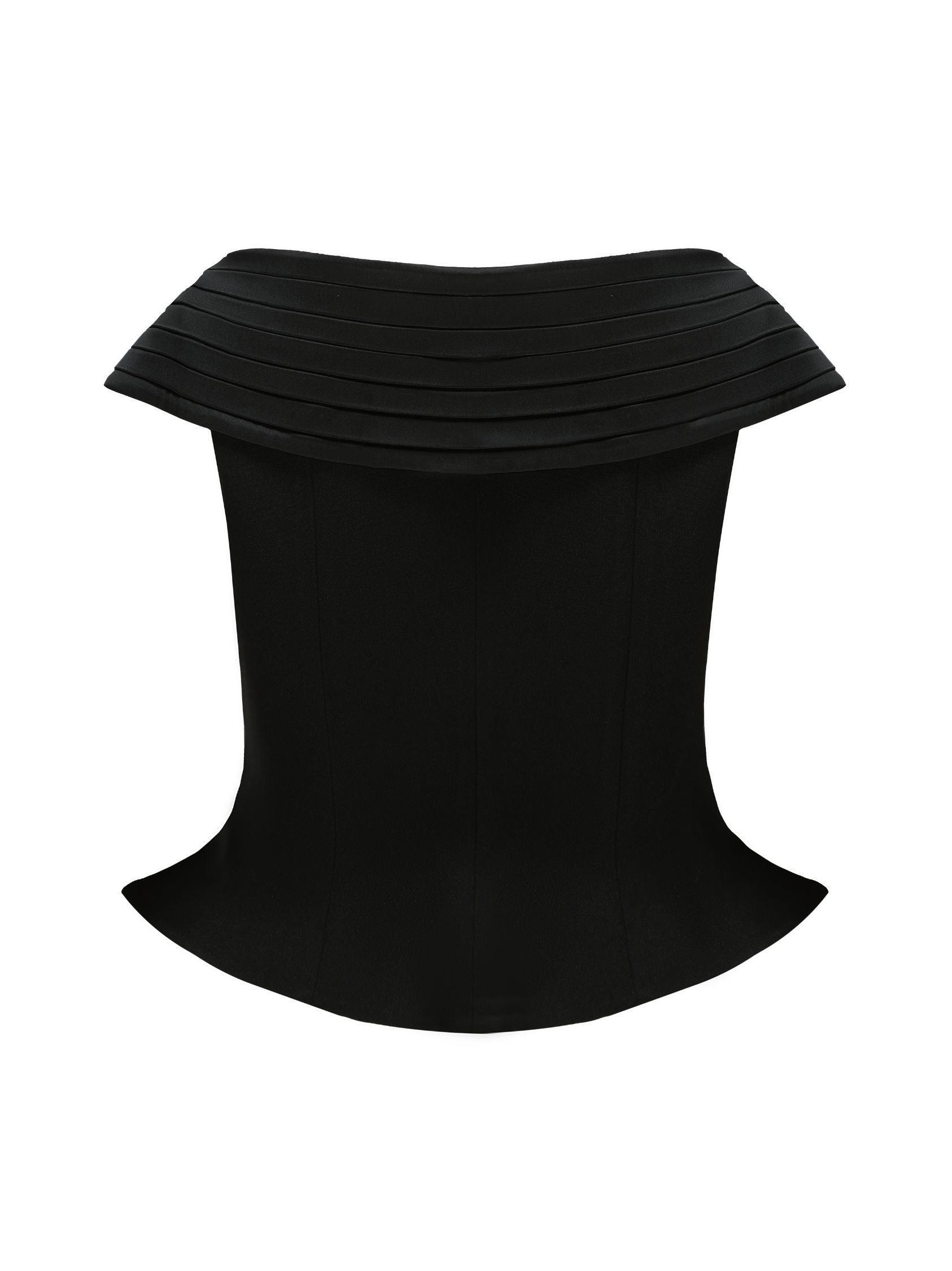 Belle Satin Top (Black) (Final Sale) Product Image
