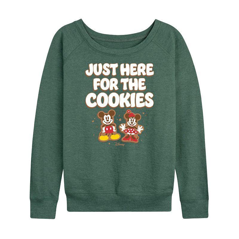 Disneys Mickey and Minnie Mouse Womens Cookies French Terry Long Sleeve Tee Heather Grey Product Image