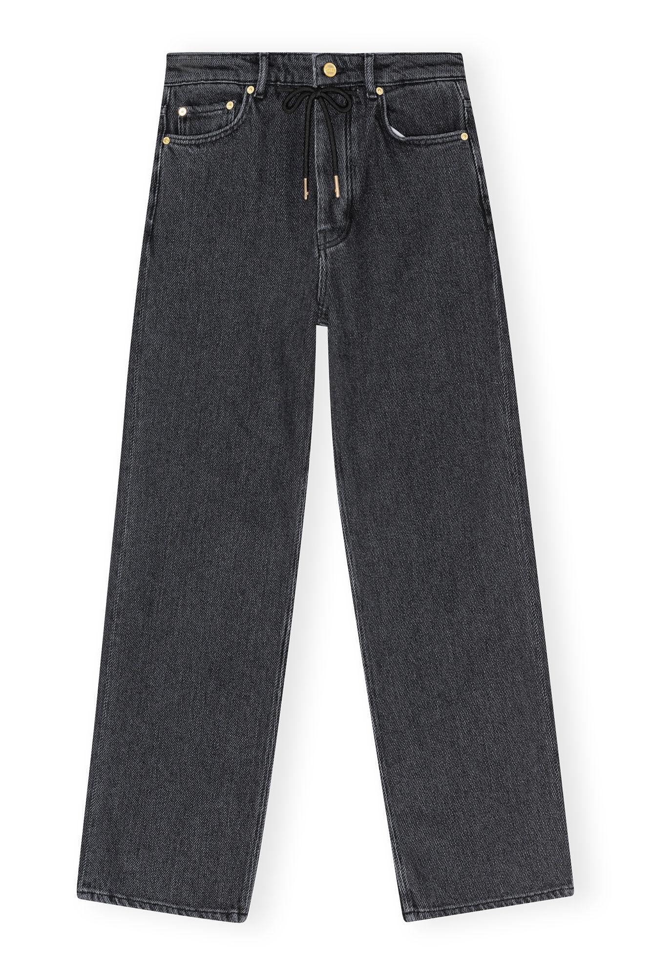 Washed Black Izey Drawstring Jeans Product Image