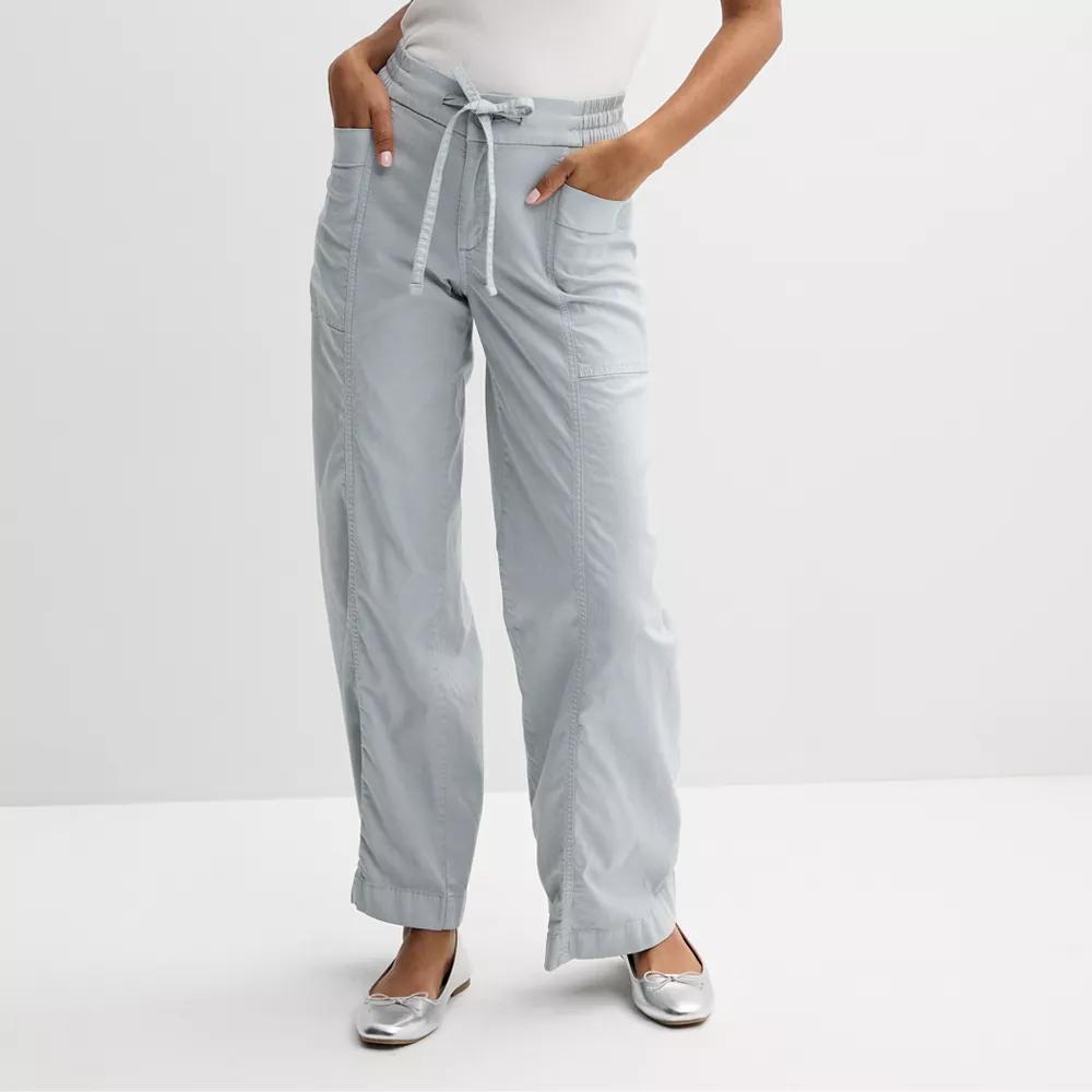 Juniors SO Mid-Rise Pull-On Utility Pants, Womens Product Image