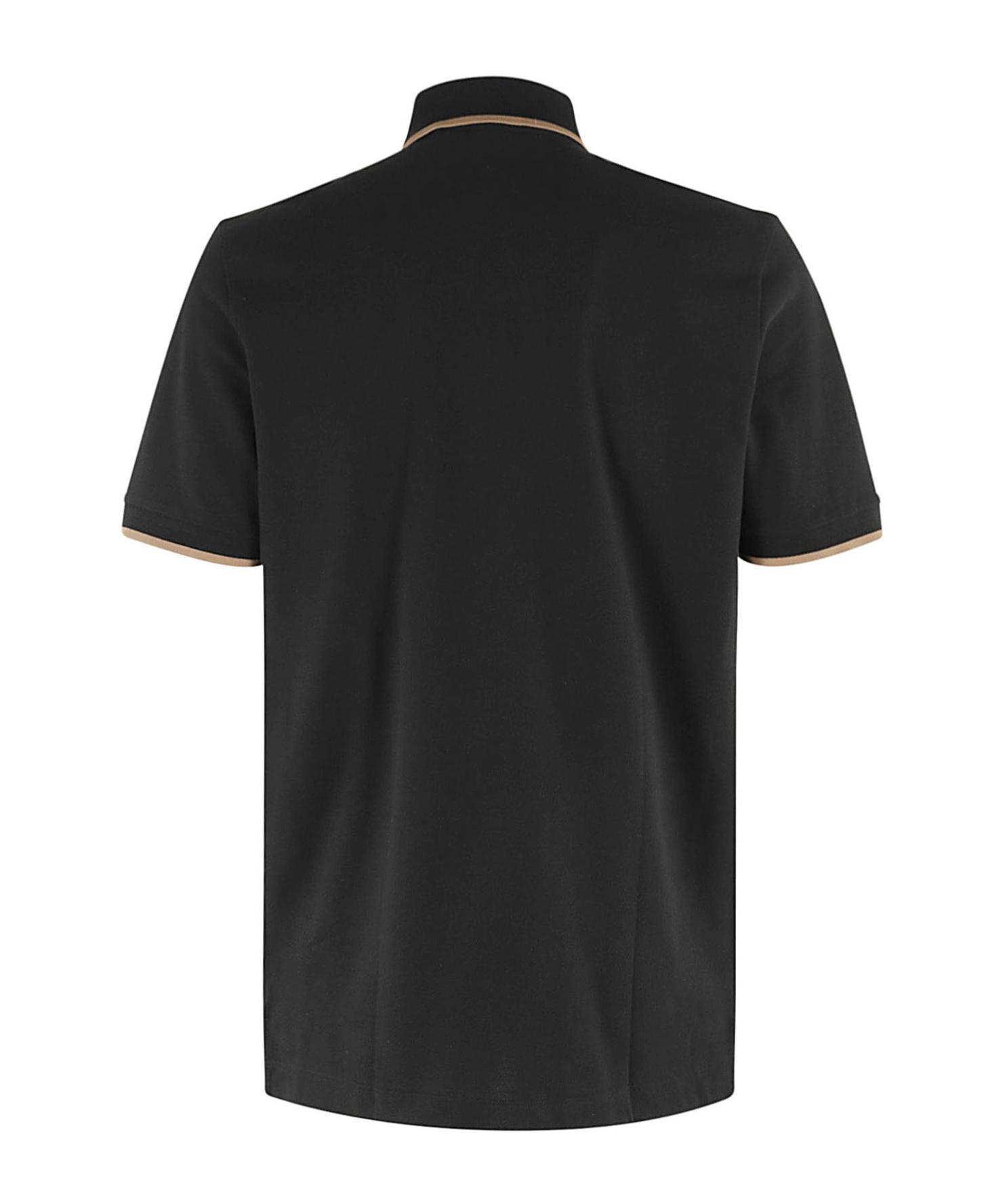 HUGO BOSS Logo-embroidered Cotton Polo Shirt In Black Product Image