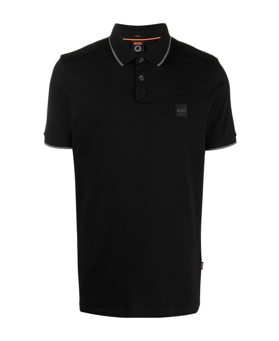 HUGO BOSS Logo-embroidered Polo Shirt In Black Product Image