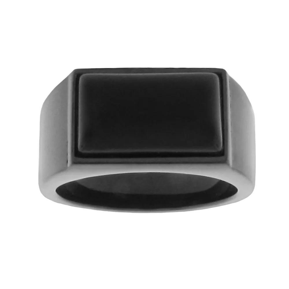 LYNX Stainless Steel Black Ion Black Agate Ring - Men, Men's, Size: 9, Multicolor Product Image