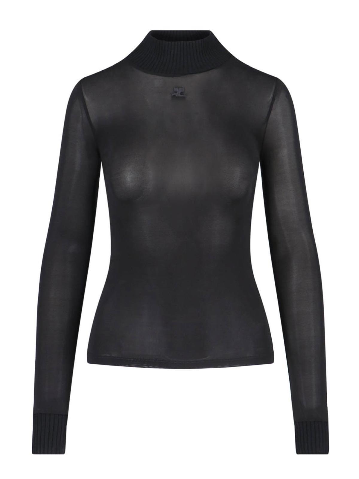 COURRÈGES See-through Fitted Top In Black Product Image