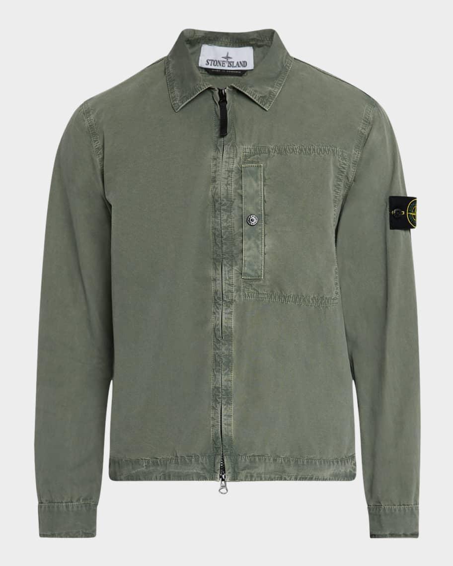 Mens Worn-Effect Zip Overshirt Product Image