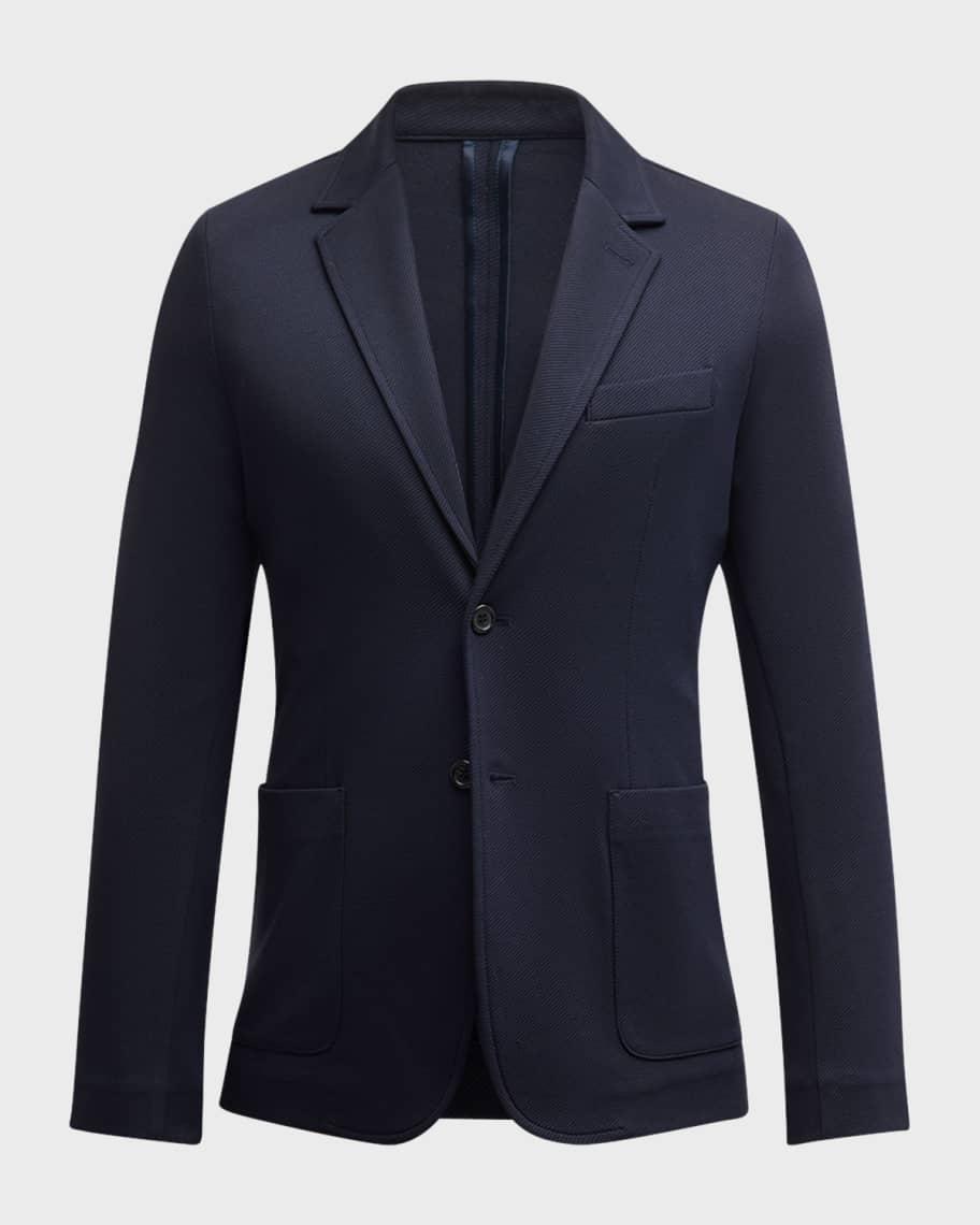 Mens Single-Breasted Two-Button Blazer Product Image
